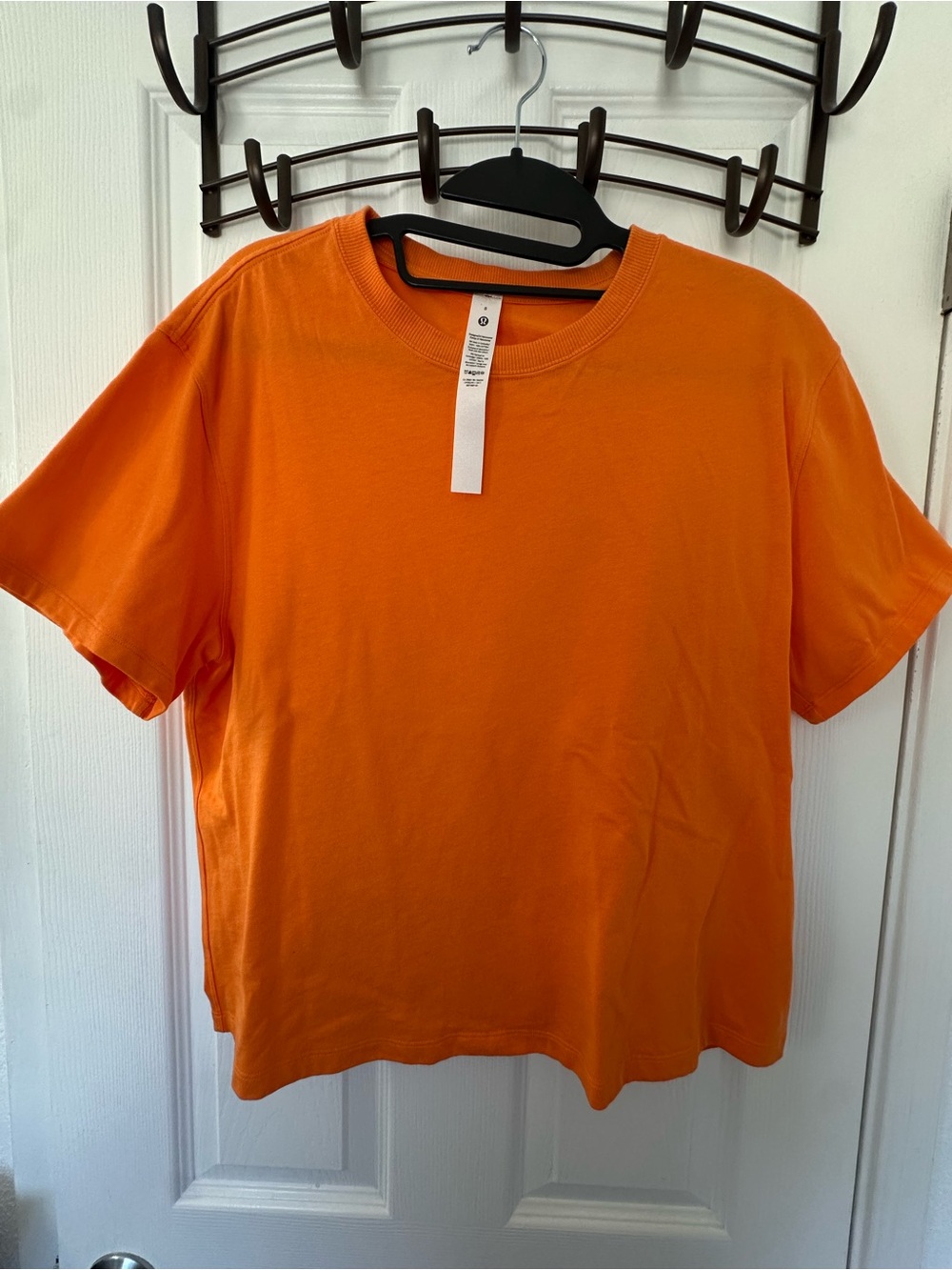 Lululemon Relaxed Fit Cotton Jersey Crewneck 
T-shirt- Orange- 8